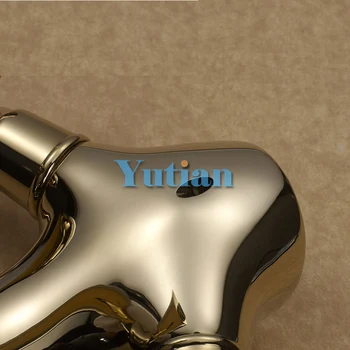 Bathroom gold Basin Faucet Gold finish Brass Mixer Tap with ceramic torneiras para banheiro YT-5063
