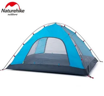 NatureHike 3-4 Person Tent New Arrived Double Layer Outdoor Camping Hike Travel Tent Aluminum Pole Camping Tents