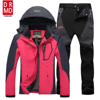 Outdoor hiking jacket suits waterproof women plus size thermal fishing jacket suits Mountaineer camping ski jacket suits brand