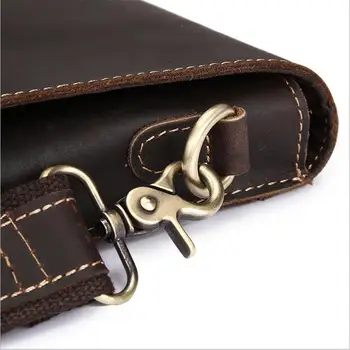 Crazy horse leather briefcase men's Ipad bags Men's messenger bag