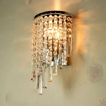 Thunder K9 crystal wall lamp creative European style living room hotel corridors simple bedroom bedside lamp