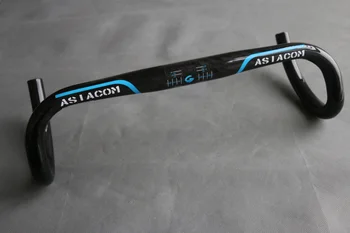 ASIACOM Full Carbon Fiber Bicycle Road Handlebar Road Bike Bent Bar Handlebar 31.8*400/420/440mm 3 Colors Glossy