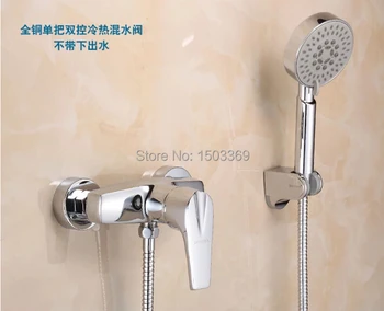 Wholesale and retail  brass material chrome hot and cold bathroom bathtub faucet set