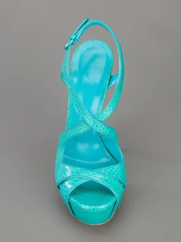Sandali Donna Summer Style Women Sandals Plus Size Light Sky Blue Criss Cross Buckle Strap Thin High Heels Plus Size New