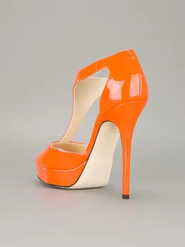 Rope Heels Summer Women Shoes Sandals T Strap Buckle Strap Fringe Heels Thin High Real Image Plus Size Open Toe Orange