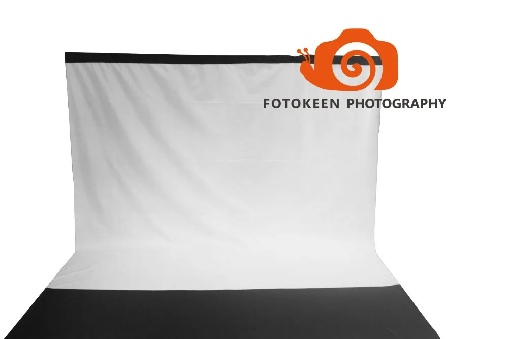 Newest 10x 12ft Dual Sides white/ black Studio Seamless Fabric cloth backdrop,Photo Studio Background