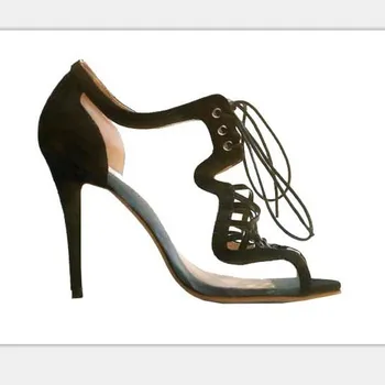 High Fashion Designer Brands New Women High Heels Shoes Mesh Leather Peep Toe Up Ladies Spike Heel Sandal