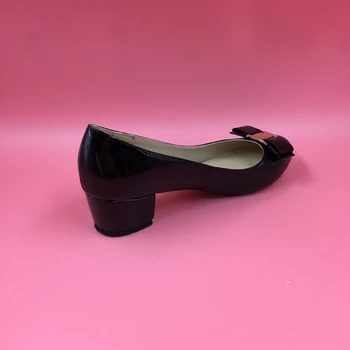 Black Real Summer Women Sandals Slip On Bow Sexy Square Heels Party Shoes New Arrive Plus Size US4-US15 Womens Shoes