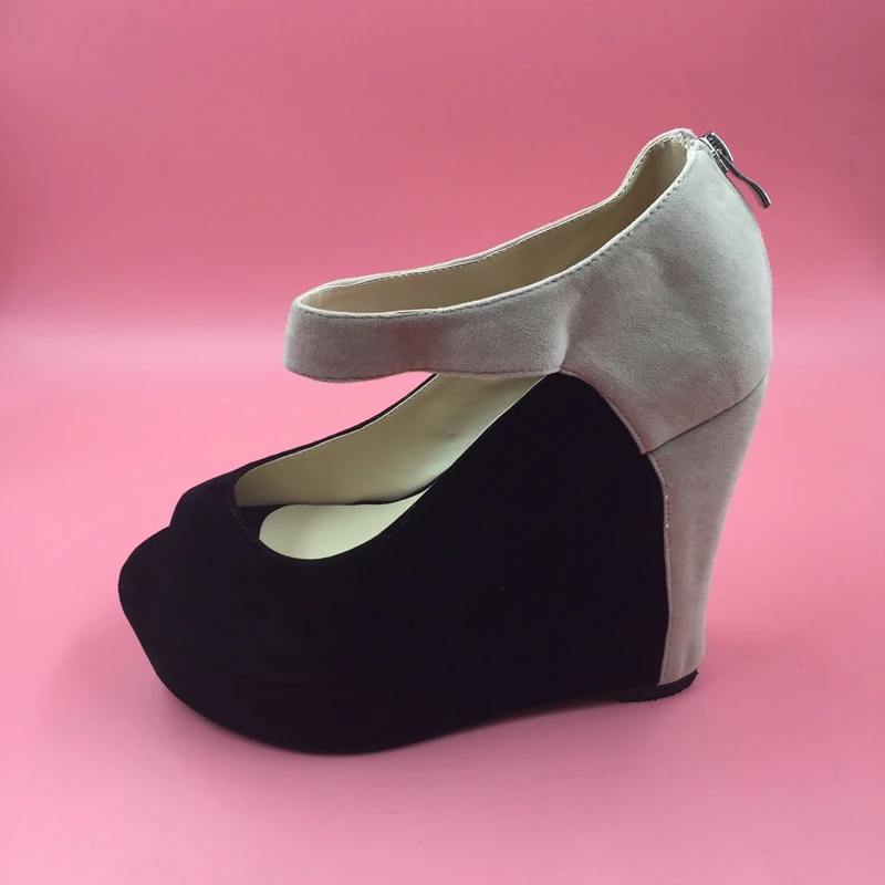 Women Sandals Wedges Zipper Platform Ladies Party Shoes Plus Size US4-US15 Zapatos Mujer Sandalias Mujer Sandalia