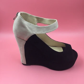 Women Sandals Wedges Zipper Platform Ladies Party Shoes Plus Size US4-US15 Zapatos Mujer Sandalias Mujer Sandalia