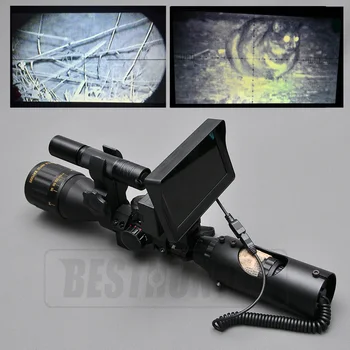 Night Vision Riflescope Outdoor Hunting Scopes Optics Sight Tactical Digital Infrared With Battery Monitor and Flashlight