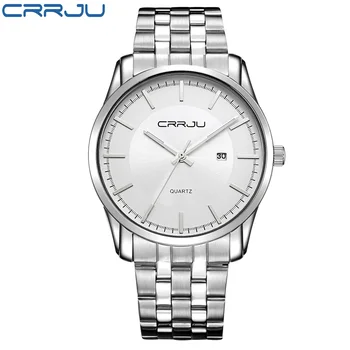 50pcs/lot, CRRJU Luxury Brand Simple Fashion Casual Business Watches Men Date Waterproof Quartz Mens Watch