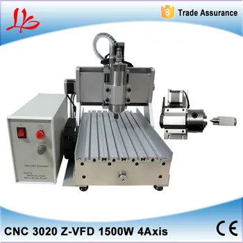 4 axis cnc machinery cnc 3020 metal engraving machine with 1500 water cooling spindle power , free tax to Russia
