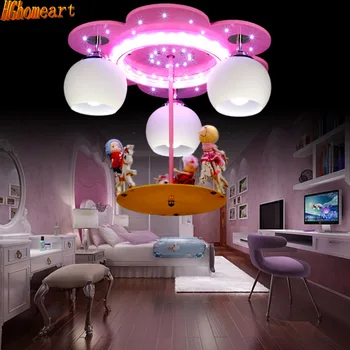 Children 's room lighting dream merry horse led chandelier warm male girl bedroom lamp creative light