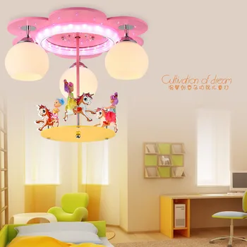 Children 's room lighting dream merry horse led chandelier warm male girl bedroom lamp creative light