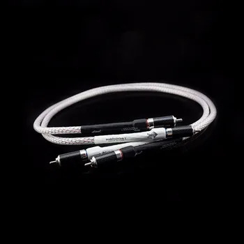 Pair Nordost Valhalla silver-alloy audio RCA interconnect cable with Carbon fiber RCA jack