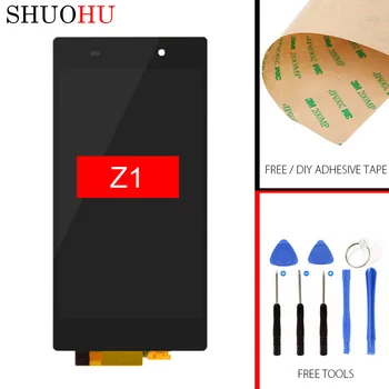 Tested LCD Screen 5.0 inch For Sony Xperia Z1 LCD Touch Digitizer Screen black white Assembly L39 L39H C6902 C6903