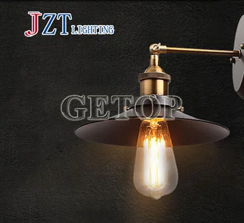 T American Country Style Iron Pipe LED Lamp Vintage Wall Lamp Diameter 22cm 110V/220V E27