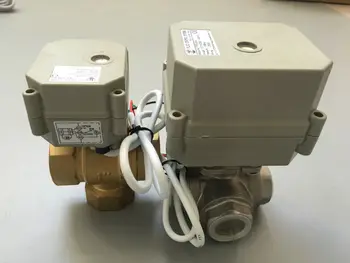 TF20-S3-C 3/4'' (DN20) 3 Way T Port Stainless Steel Actuated Ball Valve DC12V 5 Wires With Signal Feedback CE/IP67
