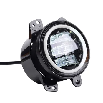 4 inch Led Front Bumper Fog Light with Angle Eyes 30W Round Driving Lights for Exterior Light 4WD