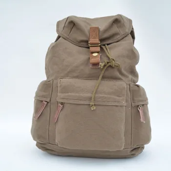 FAIRY SERAPHIM Camera box Canvas Backpack String Washed Bag with Leather Rucksack Men Women Backpacks