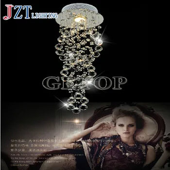 J price mordern droplight double spiral hanging crystal chandeliers led Crystal helix stair living room lamps