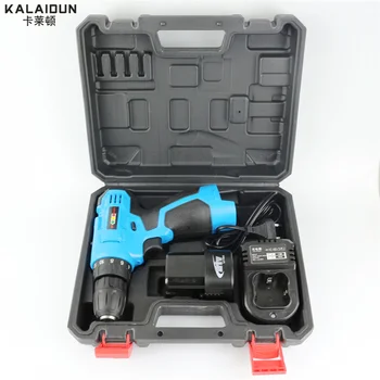 KALAIDUN 21V Electric Drill Mobile Power Tools Electric Screwdriver Lithium Battery Cordless Impact Drill With Extra Toolbox