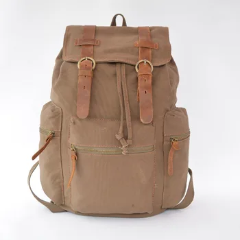 FAIRY SERAPHIM Men Women Backpacks 16 OZ Vintage Canvas Backpack String Washed Bag with Leather Rucksack