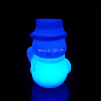Plastic rechargeable battery illuminated Christmas LED Snowman night table lamp led baby night light for gift