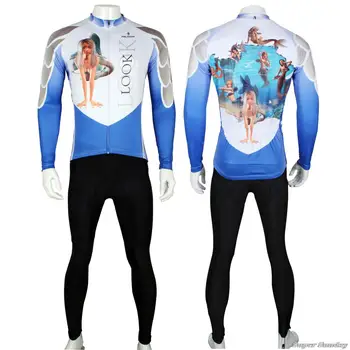 Winter Fleece Cycling Jersey Spring Sports Clothings Long Sleeve Bike Jerseys with Gel Autumn Riding Wear