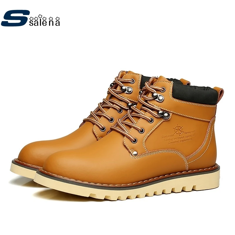 2017 Winter high-top shoes men martin leather casual male cotton-padded shoes fashion Oxfords B054