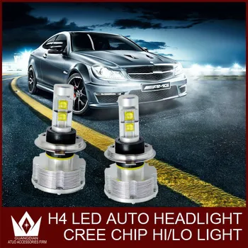 Guang DIian Newest 1 Set 20W 2400LM LED H4 Headlight Lamp Bulb 6000K White for Car Auto headlight