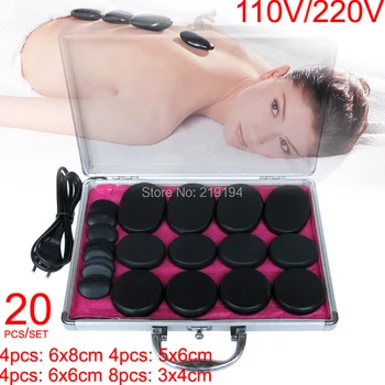 Selling! 20pcs/set body Massage stones massage stone set hot stone with heater box ysgyp-nls CE and ROHS
