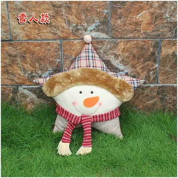 Lovely Christmas Plush Toys Grandpa Deer Snowman Star Soft Stuffed Pillow Cushion Kids Baby Doll Gift