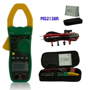 MASTECH MS2138R Digital Clamp Meter AC DC Clamp Meter Multimeter 4000 Counts Voltage Current Capacitance Resistance Tester