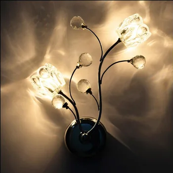 T Crystal Flower Fashion Wall Lamps Modern Creative LED Simple Modern Lamps For Bedroom Aisle Corridor Home Lighting DHL FREE