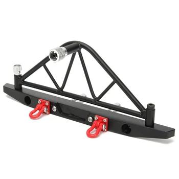 1/10 RC Crawler Metal Rear Bumper with Spare Tire Carrier LED for Axial SCX10