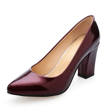 SGESVIER Smooth curve design 2017 latest ultra-fiber patent leather fabric Women High heel Pumps Side with Sexy tip XT270