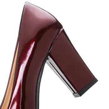 SGESVIER Smooth curve design 2017 latest ultra-fiber patent leather fabric Women High heel Pumps Side with Sexy tip XT270