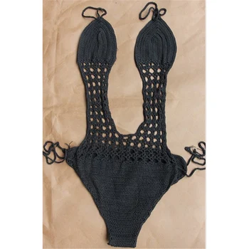 2017 New Crochet One Piece Swimsuit Plus Size Bathing Suits Sexy Bikini Suit Bikini Push Up Beach Trikini Women Swimwear WFZ046