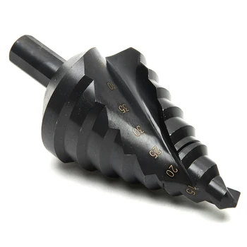 10-45mm HSS Titanium Coated Step Drill Bit Industrial Reamer Metal Hole Saw Triangle Shank Spiral Grooved Core Drill Bits
