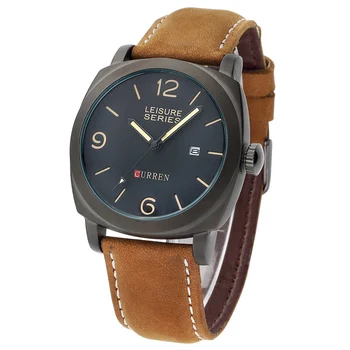 Original CURREN Top Brand Men Sport Luminous Quartz Watch Waterproof Leather Watches Male Wristwatches relogio masculino 8158