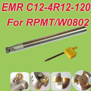 EMR SHK 12MM,L:120mm Indexable Shoulder End Mill Arbor Cutting Tools for RPMT0802/RPMW0802