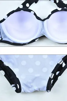 New 2016 Sexy Women Bandage Bikini Set Swimming Suit Classic Polka Dot Swimwear Female High Waist Push Up Bathing Suit Beachwear
