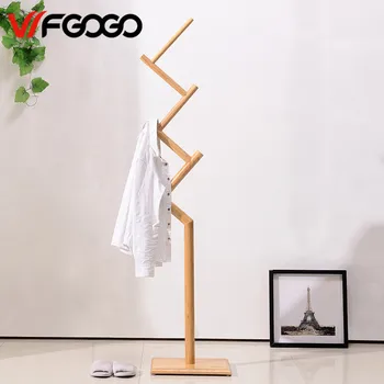 WFGOGO Home Furnishing Solid wooden Living Coat Racks Creative European style hangs hooks Stands Scarves Hats Bags Clothes Shelf
