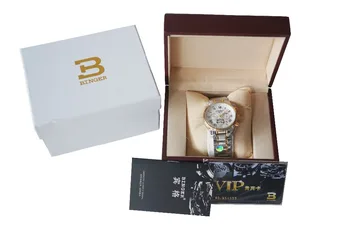BINGER genuine gold automatic mechanical watches female form women dress fashion casual brand luxury wristwatch Original box
