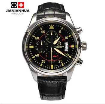Swiss Quartz Machinery 2016 New Watch Carnival Famous Brand Wristwatch Military Diving Watch Men Luxury Leather Watches