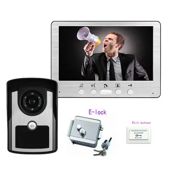 7 Inch video intercom Video Door Phone Doorbell Intercom Kit camera monitor Night Vision+Electric lock