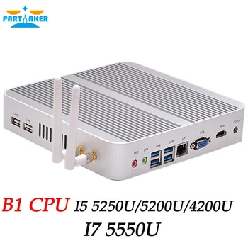 Partaker B1 Intel Mini PC Fanless I5 5250U 5200U 4200U 5th Gen I7 5550U Haswell HTPC Cloud Terminal VGA HDMI PC