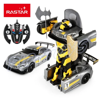 Gift RS AMG 1/14 2.4G RC Robot Remote Control Car Transform Electric Machine Toys USB Charge One Key Change Present